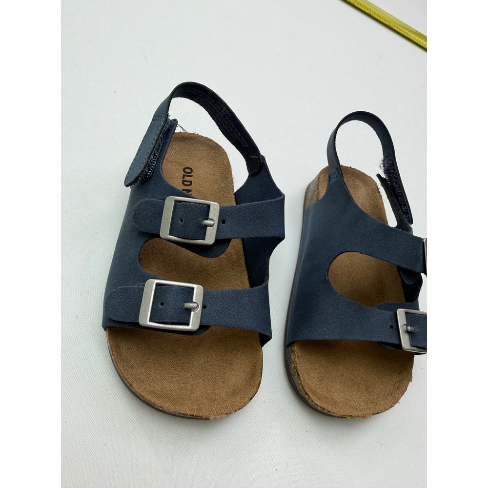 Old Navy Toddler Boys Navy Blue Double Buckle Cork Footbed Sandals Size 5